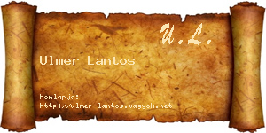 Ulmer Lantos névjegykártya